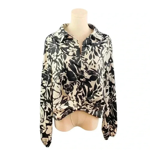 Rachel Zoe Long‎ Sleeve Cropped Blouse - Picture 1 of 2